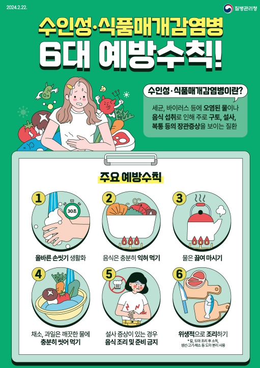 질병관리청, 여름철 장관감염증 예방의 첫걸음 제대로 씻고 제대로 익히기