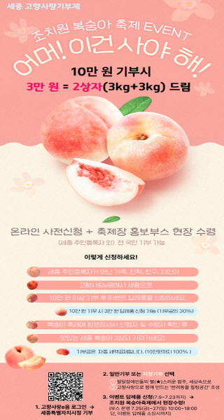 세종시, 고향에 기부하고 복숭아도 받아요