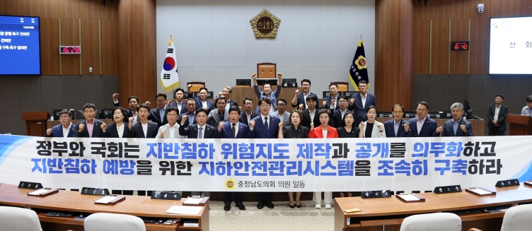 충남도의회 “싱크홀 예방 위한 지하안전관리시스템 구축 시급”