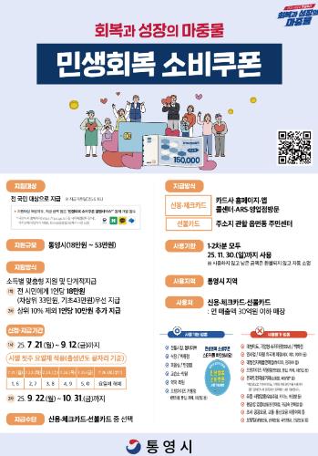 통영시, 21일부터‘민생회복 소비쿠폰’1차 지급
