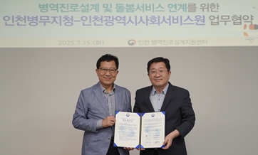 인천시사회서비스원 인천병무지청과 가족돌봄·고립은둔청년지원 맞손