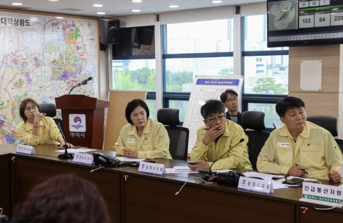 평택시의회 산업건설위원회, 호우주의보 재난안전상황실 방문