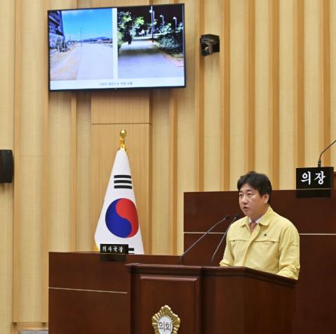 광주 서구의회 안형주 의원, 5분 발언 통해 ‘주민 안전을 위협하는 서창천 제방도로, 안전 대책 마련 요구’