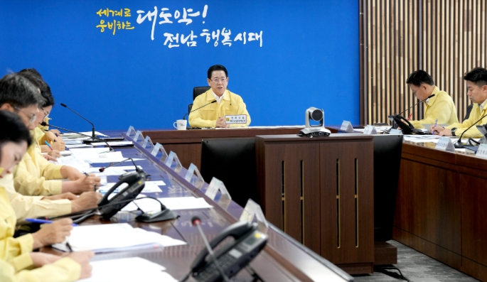 김영록 지사, 호우 대응·피해 복구에 행정력 총동원 당부