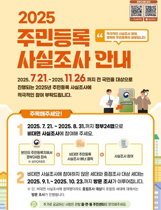 남원시, 2025년 주민등록 사실조사 실시