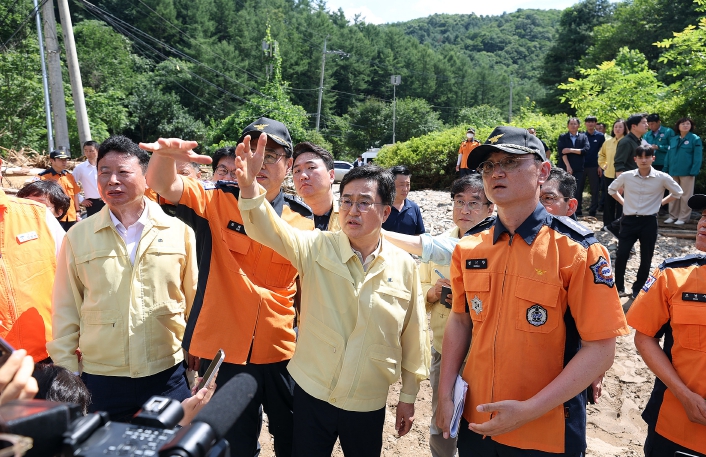 경기도 김동연 도지사, 가평군 수해현장 재방문. 일상회복지원금 지급 지시
