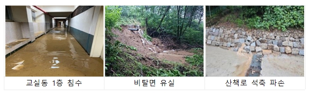 교육부, 집중호우 피해학교 복구 현장 방문, 피해 교육시설 파악 및 긴급 복구에 총력 당부