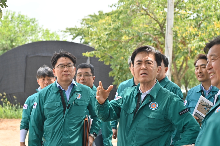 김태흠 지사, 수해복구 현장 및 임시대피소 점검