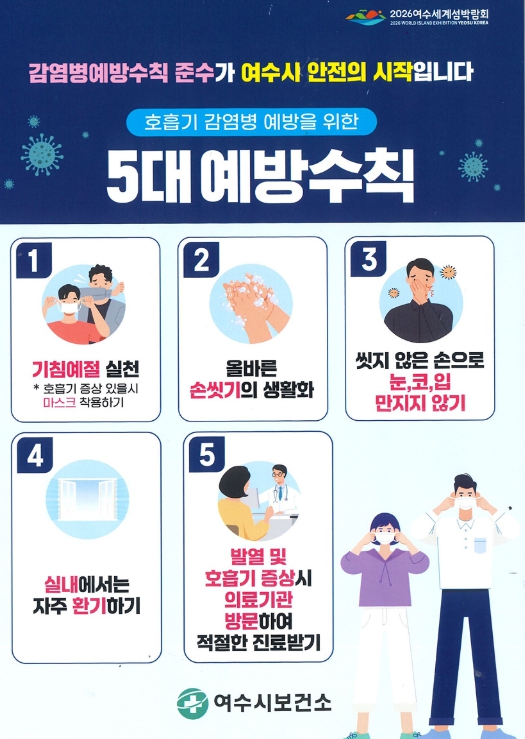 여수시, 여름철 호흡기 감염병 예방수칙 준수 당부