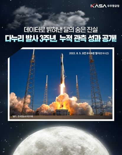 우주항공청, 다누리 발사 3주년, 누적 관측 성과 공개