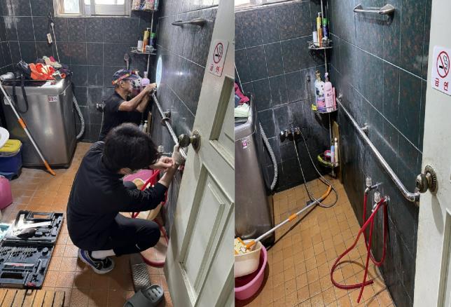 아산시 송악면 행복키움추진단, 거동 불편 가구에 맞춤형 핸드레일 설치