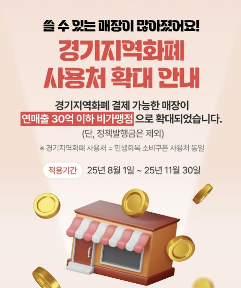 광명시, 지역화폐 사용처 한시적 확대…11월까지 연매출 30억 원 이하 업체에서 사용 가능