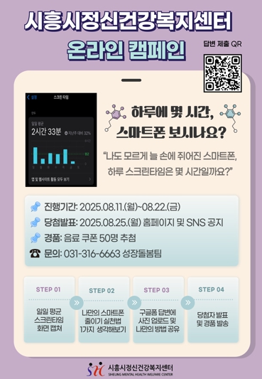 시흥시정신건강복지센터, 스마트폰 과의존 예방 온라인 캠페인 진행