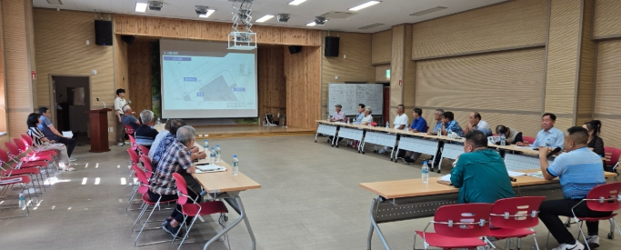 고성군 회화면, 농촌중심지활성화사업 야외생활쉼터 세부설계에 따른 의견청취회 가져