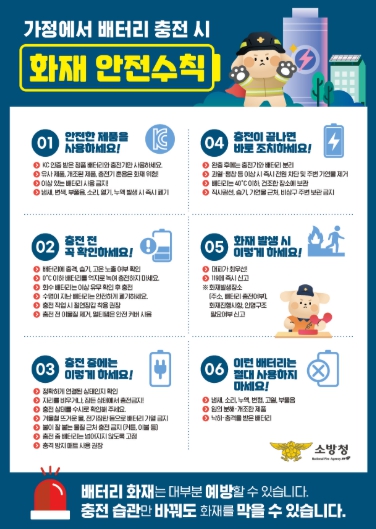 진도소방서, 배터리 화재 안전수칙