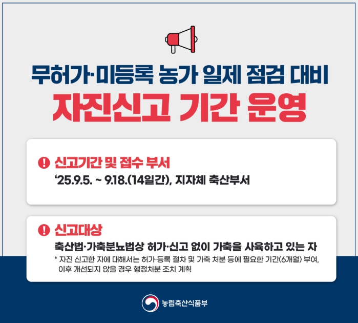 홍천군, 무허가 축사 AI 발생 경계…축사 일제점검 실시 및 무허가, 미등록 축사 자진신고 기간 운영