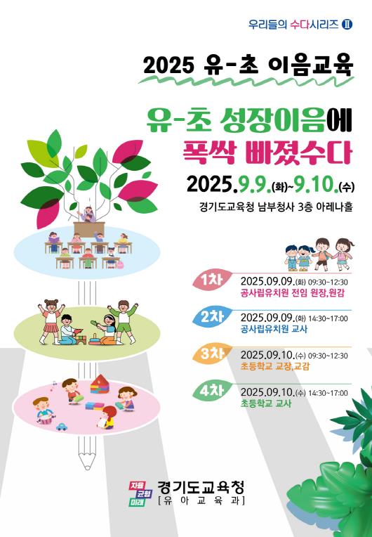 경기도교육청 , 유-초 성장이음에 폭싹 빠졌수다! '2025 유-초 이음교육' 맞춤형 연수 개최