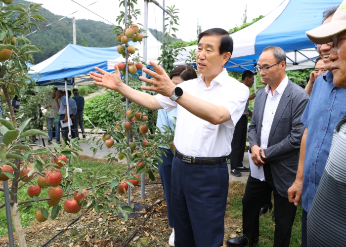 충주시, 중생종 사과‘이지플’현장평가회 개최