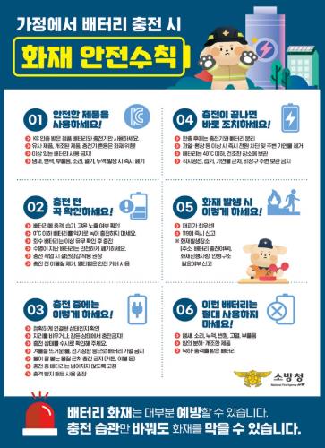 장흥소방서, “리튬이온 배터리 안전 사용수칙 준수 당부”