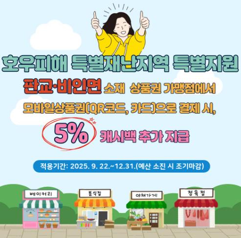 서천군, 특별재난지역에 서천사랑상품권 5% 추가 캐시백
