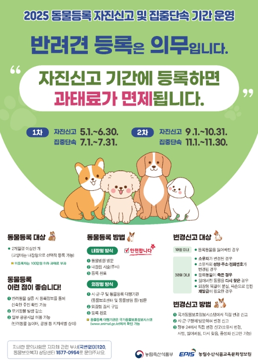 광양시, 10월 말까지 ‘동물등록 자진신고 기간’ 운영