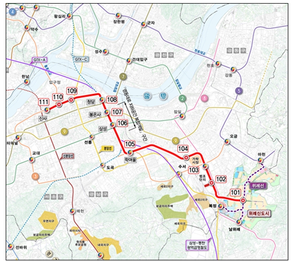 서울시, 위례신사선 신속예타 통과…기본계획 즉시 공고·신속한 사업 추진 