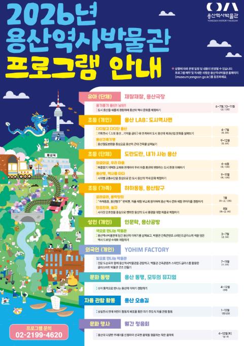 용산구, 2026년 용산역사박물관 교육·행사 프로그램 운영