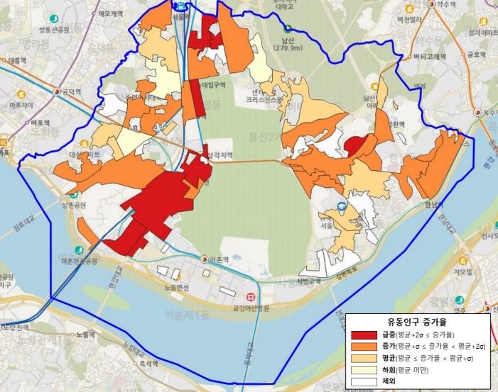 용산구,  전국 최초 빅데이터 기반 '상권별 둥지 내몰림 위험도 분석 시스템' 구축