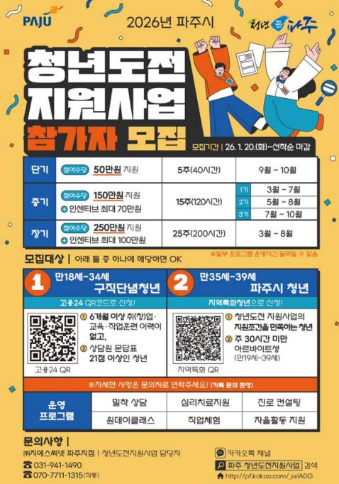 파주시, 2026년 청년도전 지원사업 교육 시작…청년 취업 도전 본격 지원