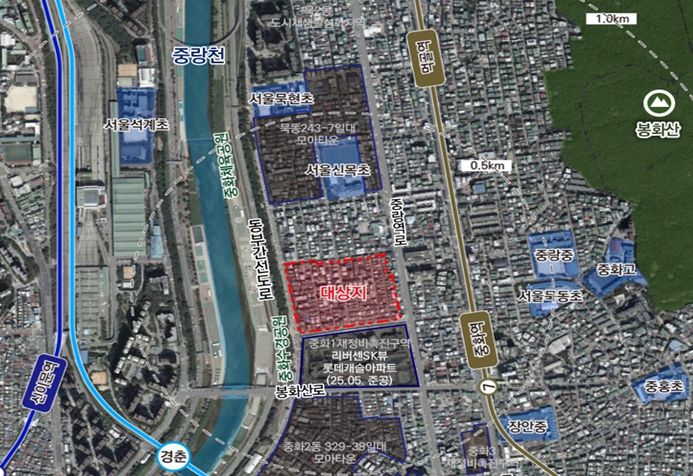 서울시, 중화2동 309-39일대 재개발 본격화… 중랑천변 1,280세대 주거단지 조성