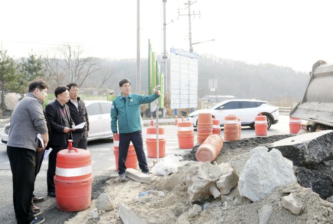 광주시, 관음사거리 회전교차로 설치 공사 현장 점검