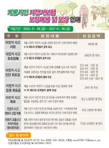 계룡시민, 전국 어디서나 자전거 보험 혜택
