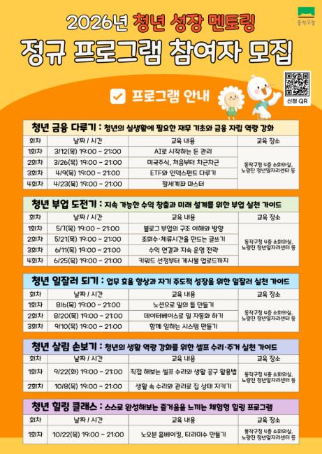 사회초년생 고민, 동작구가 돕는다! … '청년 성장 멘토링' 운영