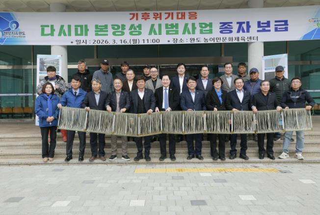 완도군, 가 이식 없는 다시마 종자 본양성 시범 사업 추진