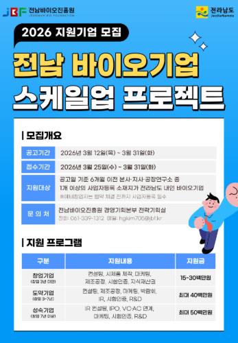 전남도, 바이오기업 성장 사다리 구축 나선다