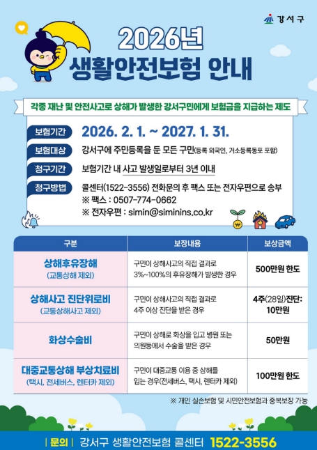 일상 속 크고 작은 사고…강서구 생활안전보험이 챙긴다