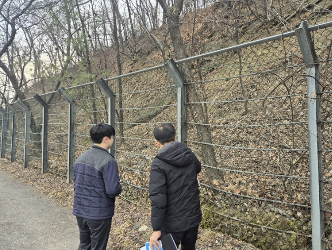 군포시, 해빙기 대비 급경사지 31개소 안전점검 실시