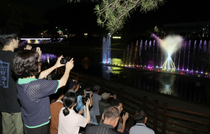 괴산군 '괴산 자연울림 음악분수' 운영 재개