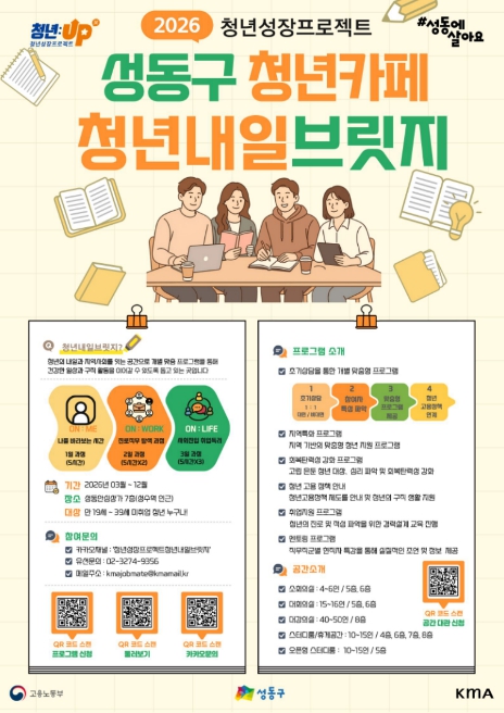 성동구, '청년내일브릿지' 운영... 일상 회복과 성장 한 번에 돕는다