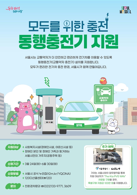 서울시, 장벽 없는 충전 서울이 연다…교통약자 ‘동행 충전기’ 100기 설치