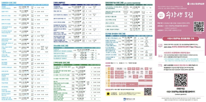 수원시평생학습관, 2026년 2분기 프로그램 수강생 모집
