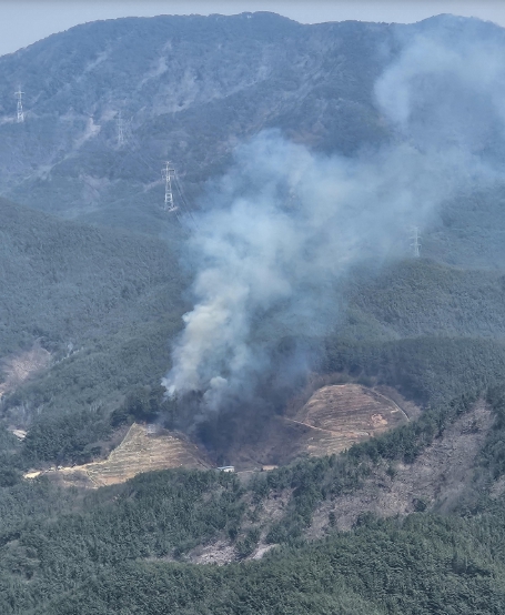 경남도, 진주시 명석면 외율리 산불, 1시간 15분 만에 주불진화 완료