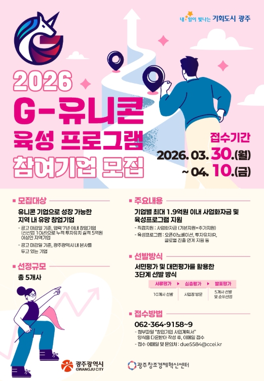 광주시, 글로벌 성장 ‘지-유니콘’ 주인공 찾는다