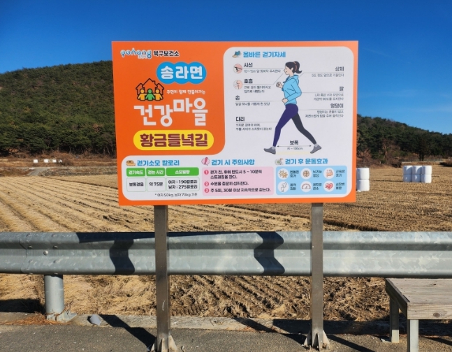 황금들녘 걸으며 건강 챙겨요…포항시 송라면 걷기길 정비 마쳐