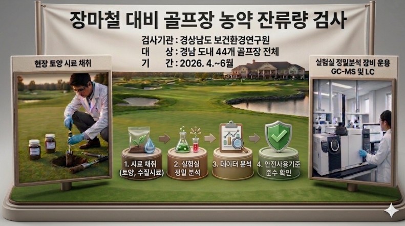 경남도, 골프장 농약 사용량 최대 7배 차이... 장마철 대비 환경영향 점검