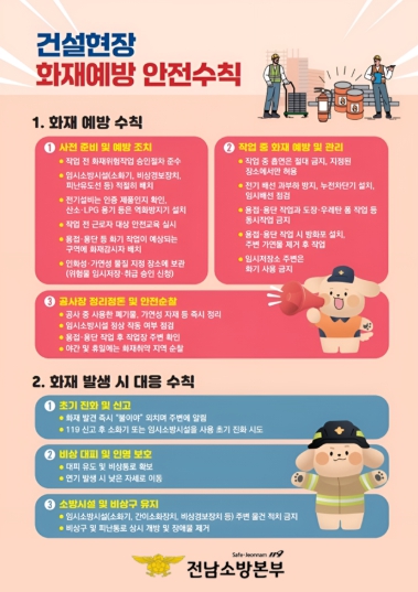 여수소방서, 건설현장 화재예방 안전수칙 홍보 강화