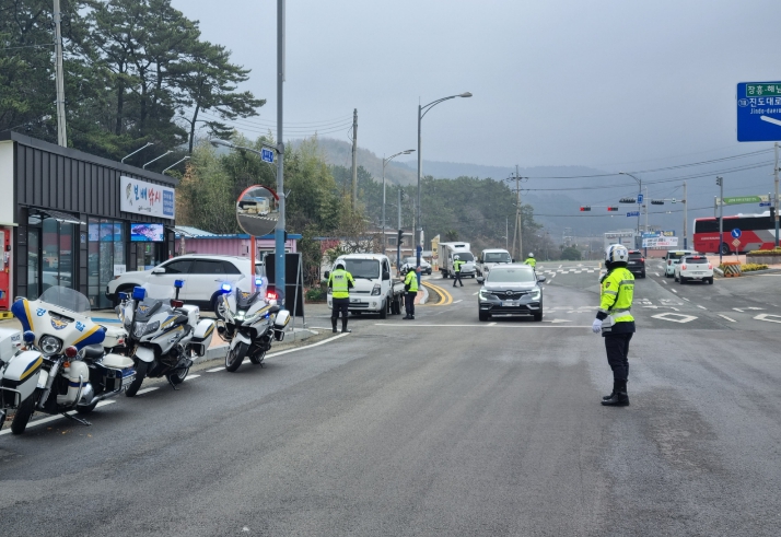 진도경찰, 싸이카 합동 활동을 통한 교통 질서 확립