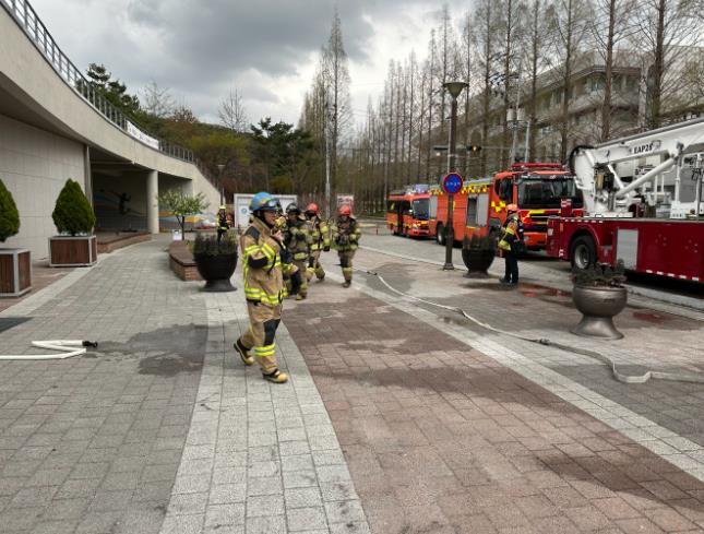 밀양시시설관리공단, 전국생활체육대축전 대비 합동 소방 훈련 실시

