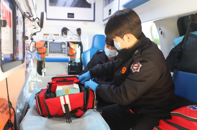 계양소방서, 응급구조사 2급 양성반 구급차 동승실습 실시