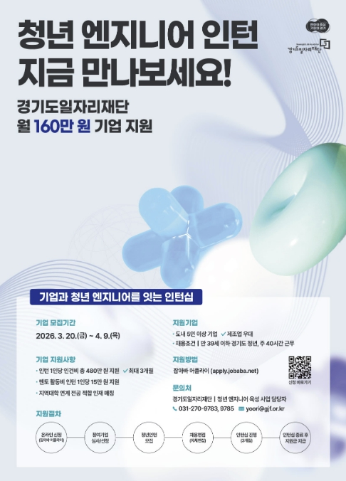 시흥시, 청년 엔지니어 육성 인턴십 참여기업 모집